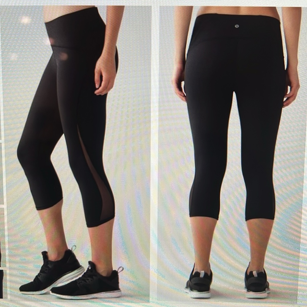 EUC lululemon Train Times Crop Legging Pants, Size 6, Black